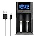 2-Bay Speedy Universal Smart Li-ion Battery Charger for 18650 26650 18500 18350 17670 16340 14500 10440 AA AAA Li-ion with LCD