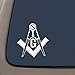 CMI Decals NI304 Masonic Square and Compass Car Window Wall Laptop White Decal Sticker | Premium White Vinyl Decal | 5.5-Inches by 5-Inches