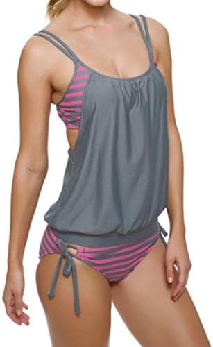 MOKINGTOP Swimsuit, Sunward(TM) Women Striped Strap Sexy Bikini Swimwear (Large, Pink)