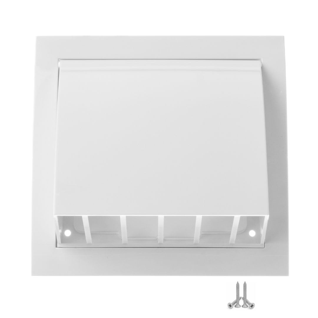 LIRAST Ø 100mm / 4 inch White Plastic Cowled Ventilation Grille - Air Vent Cover with Backdraught Shutter/Gravity Flap - External Grille with Round Spigot — image 1