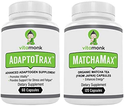 Adaptogen Blend and Matcha Capsules Combo - Mr. Zen Stack - Organic Japanese Matcha Pills and our Advanced Adaptogens Supplement Complex with KSM-66 Ashwagandha, Rhodiola, Cordyceps, Holy Basil + More