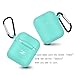 ZALU Compatible for AirPods Case with Keychain, Shockproof Protective Premium Silicone Cover Skin for AirPods Charging Case 2 & 1 (Airpods 1, Mint Green)