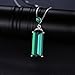 JewelryPalace 4.4ct Fancy Cut Simulated Green Nano Emerald Pendant Necklace for Women, 925 Sterling Silver White Gold Plated Necklace, Anniversary Gemstone Necklace for Women 18 Inches Chain