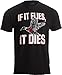 Ann Arbor T-shirt Co. If it Flies, it Dies | Funny Duck Goose Grouse Bird Fowl Hunting Hunter T-Shirt-(Adult,L) Black