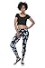 Festie Fever Buttery Soft Printed Pattern Womens Leggings (Neon Space Cat)