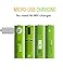 Smartoools PATEN Unique Design Micro USB Rechargeable AA/AAA Battery NiMH with Cables (AA4)