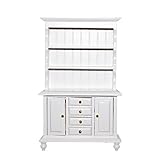 Gold Wing 1/12 Dollhouse Miniature Furniture Multifunctional Wooden Bookshelf Bookcase Cabinet White