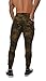 YoungLA Slim Fit Joggers for Men | French Terry Cotton Skinny Tapered Sweatpants | Gym Sports Activewear Workout Clothes 2o2 Camouflage Green Medium