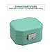 LANGRIA Lockable Jewelry Box, Small Travel Jewelry case/Organizer with Mirror, Octagonal Shape, Compact Size, Makeup and Accessories Storage Organizer (Pale Green)