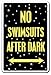 NO SWIMSUITS AFTER DARK Sign pool spa hot tub nudist swimming bathing | Indoor/Outdoor | 12