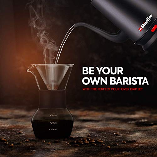 Mueller Coffee Serving Set Electric Gooseneck Kettle with Pour Over