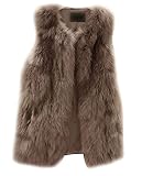 Ideal4dress Women Faux Fur Shaggy Vest Gilet Sleeveless Coat Outerwear Waistcoat