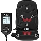 Gideon Powerful Vibrating Massager Seat Cushion for Back, Shoulder and Thighs with Heat Therapy / 8-Massaging Programs - Massage, Relax, Sooth and Relieve Thigh, Shoulder and Back Pain