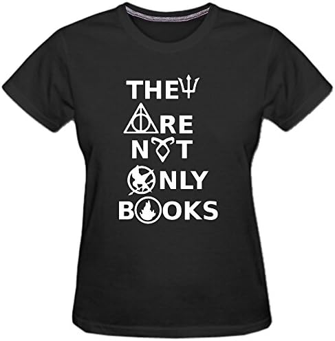 Conquershop Women's They Are Not Only Books T-shirt (Black Large)