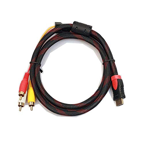 image for Fokine Braided HDMI Male to 3RCA 5FT Video Audio Component Convert Cab