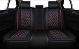 LUCKYMAN CLUB Rear Seat Covers Fit Most Sedan SUV Truck - Fit for Chevy Hyundai Toyota Kia Nissan Vw Honda Mazda (Rear Seat of Blk+Red)