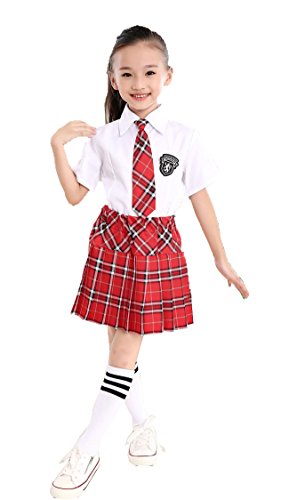 Litter Girl`s Elasticated Checkered Pleated School Skirt Costumes