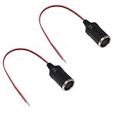 Car Replacement 12V Cigarette Lighter Male Plugs (Female Socket Cable-2P)