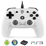 EasySMX EG-C3071 Wired USB Game Controller Joystick with Dual-Vibration Feedback for PC/PS3/TV Box/Android Phones (White)