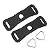 Foto&Tech Leather Protector Cover Pad and Lug Ring Camera Strap Triangle Split Hook Compatible with Fujifilm Lecia Nikon Canon Sony Olympus Pentax Panasonic SLR RF Mirrorless Camera (Black, 1 Pair)