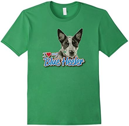 Men's I Love My Blue Heeler T-shirt Small Grass