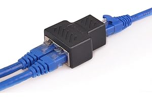 for RJ45 Network Connector Ethernet Splitter Adapter 1 to 2 Dual LAN Connection for Internet Cable Extension, Compatible with