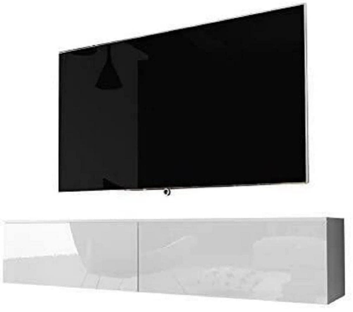 Selsey Kane TV Cabinet/TV Lowboard Hanging in White High Gloss 140 cm