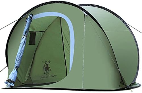 2 Person Tent for Camping - Lightweight Large Outdoor Camping Hiking Automatic Pop Up Water Resistance Family Backpacking Dome Tent Shelter - Easy Quick Set With Carry Bag - Army Green