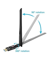 YOUYOUTE   Adaptador WiFi de doble correa (1200 Mbps, 2,4 G 150 Mbps+5 G 433 Mbps), adaptador de red de antena USB 802.11N G B para Windows XP Vista 7 8 8.1 10 (32 64 bits) MAC OSWifi, YOUYOUTE 12