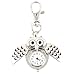 uxcell Mini Key Ring owl Quartz Watch Clock- Silver