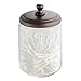 iDesign York Glass Bathroom Vanity Apothecary Jar with Lid for Cotton Balls, Swabs, Cosmetic Pads, Candy, 3.5