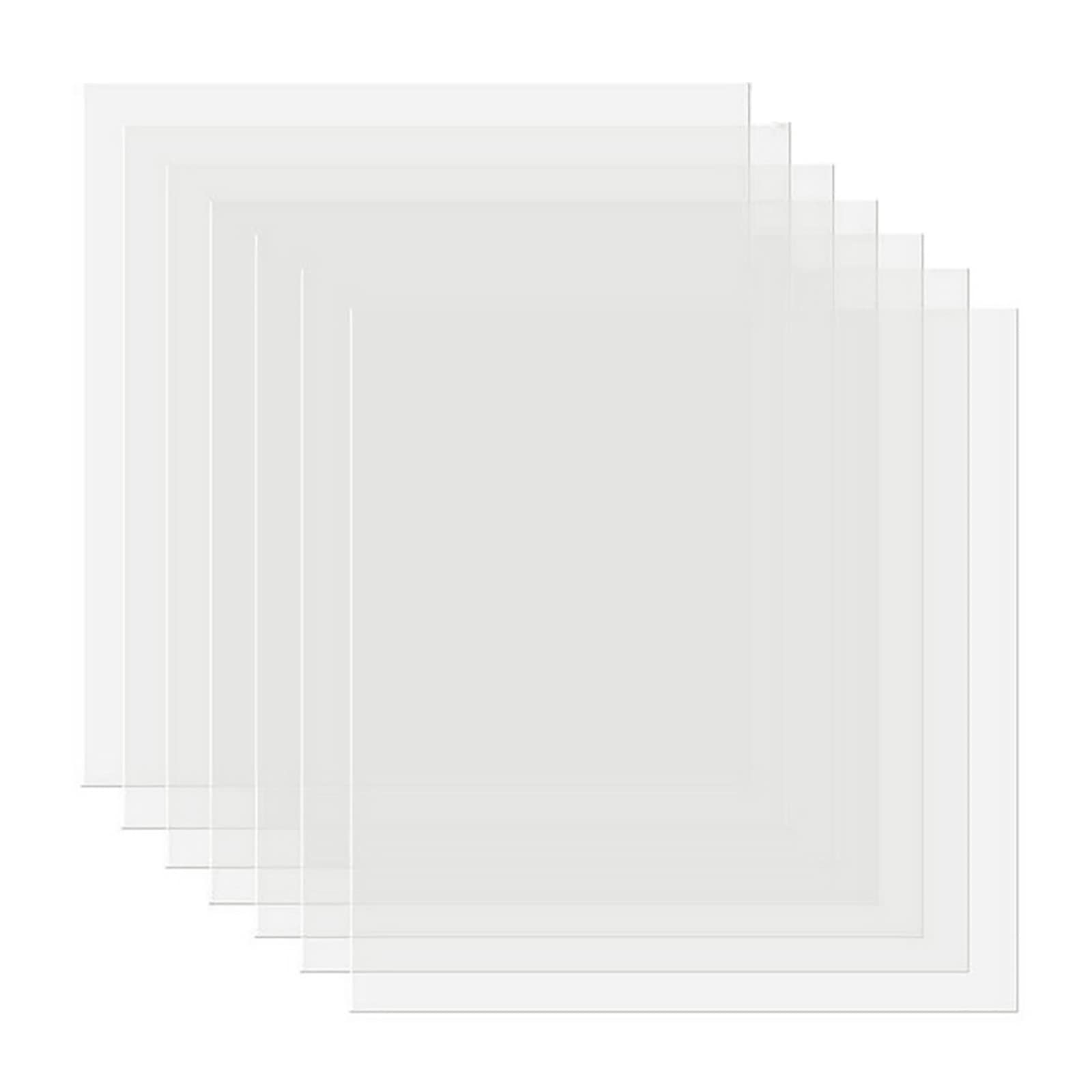 XNJIHWA 15 Pcs Blank Stencil Sheets 30cm x 30cm,7.4 Mil Mylar Square Stencil Paper Reusable Template Sheets for Silhouette Machines Cutting Machine,Transparent