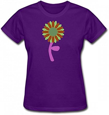 ZMOPOO One Of a Kind Pretty Flower Fun Tshirt Printed T-Shirts Authentic Womens Tee Purple