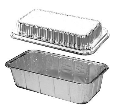 Handi-Foil 2 lb. Aluminum Foil Loaf Bread Pan Tin w/Dome Lid Heavy Duty Hfa #316 (pack of 50)