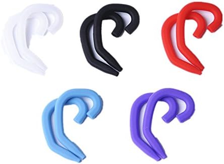 Ear Hooks for Earbuds WOOeasy EG-5PC 5 pairs Soft Earphones wire Hangers Silicone Sport Earhook/Headphones Cable hanger for walk/running/sport/outside (5 Colors)