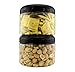 Cornucopia 12 Ounce Clear Plastic Jars w/Black Plastic Lids (6 pack); BPA Free PET Stackable Canisters for Bathroom & Kitchen Storage