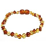 The Original The Art of CureTM *SAFETY KNOTTED* Honey 1×1 – Baltic Amber Baby Teething Necklace – w/Jewelry Pouch, Baby & Kids Zone