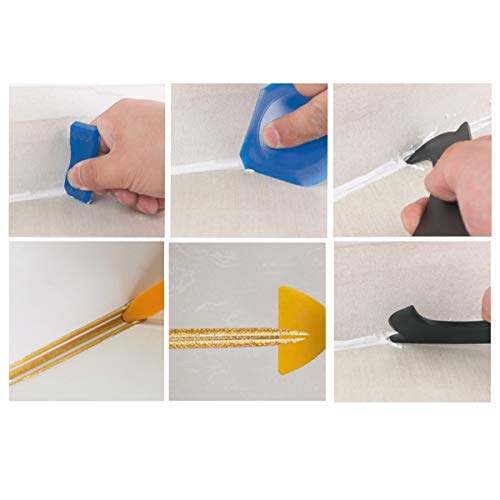 HighFree 16 PCS Caulking Tool Kit Caulk Caps Silicone Sealant Finishing Tool Caulk Removal Tool Metal Ball Tile Caulk Finishing for Bathroom Kitchen