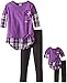 Dollie & Me Girls' Knit Tunic with Plaid Shirt and 3D Flower with Legging
