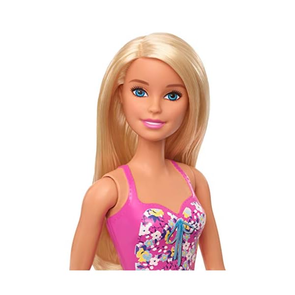 Barbie GHW37 - Beach Puppe mit Badeanzug im Blumenmuster, Spielzeug ab 3 Jahren – Bild 3