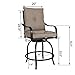 Patio Swivel Chairs Set of 2, Swivel Dining Chairs, Bar Height Chairs with Arms and Seat Cushions