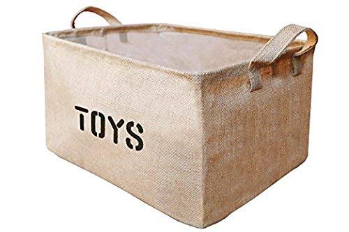 YD Youdepot Toy Box,Large Toy Organizer Boxes,Jute Storage Bin,Storage Basket – for organizing Kids Toys, Baby Clothing…