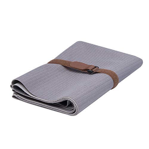 FrenzyBird 1mm Travel Yoga Mat/Towel with Mat Bind and Elastic String,Non-Slip,Light Weighted,Foldable,Eco Friendly,Ideal for Hot Yoga,Bikram,Pilates,Barre, Sweat