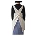 AOBBYBBS Soft Cotton Linen Apron Solid Color Halter Cross Bandage Aprons Japanese Style X Shape Double Pockets Kitchen Cooking Clothes Gift for Women Chef Housewarming -Beige