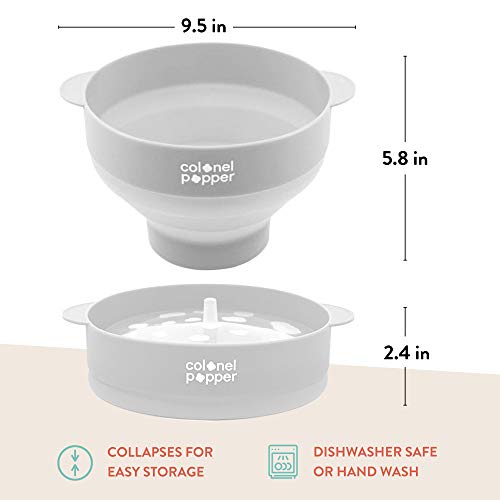 Original Colonel Popper Healthy Microwave Popcorn Maker LFGB Food
