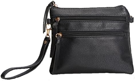 Lily Jane Faux Leather Multi-Pocket Functional Cross Body Bag (Black)