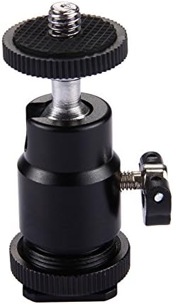 Aluminum Rotatable 1/4" Screw Tripod Mount Hot Shoe Adapter SLR Tripod Head