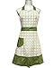 Hyzrz Lovely Sweetheart Retro Kitchen Aprons Woman Girl Cotton Cooking Salon Pinafore Vintage Apron Dress with Pocket,Green