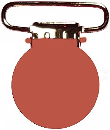 10 Orange Enamel Round Face 1 Suspender Clips w/ Rectangle Inserts ...