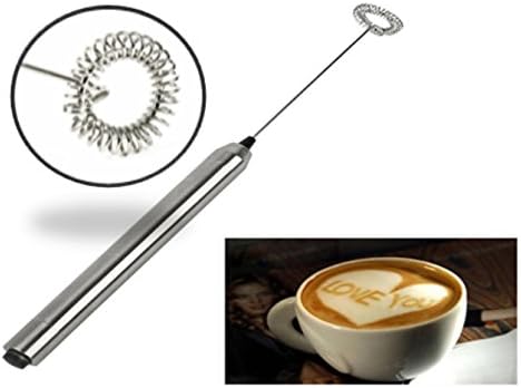 Cool Care Cappuccino Foam Maker with Stainless Steel Wisk, Handheld Battery Milk Frother for Coffee, Lattes, Hot Chocolate, Your Personal Baristas Secret Weapon